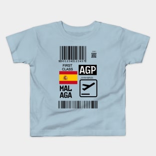 Malaga Spain travel ticket Kids T-Shirt